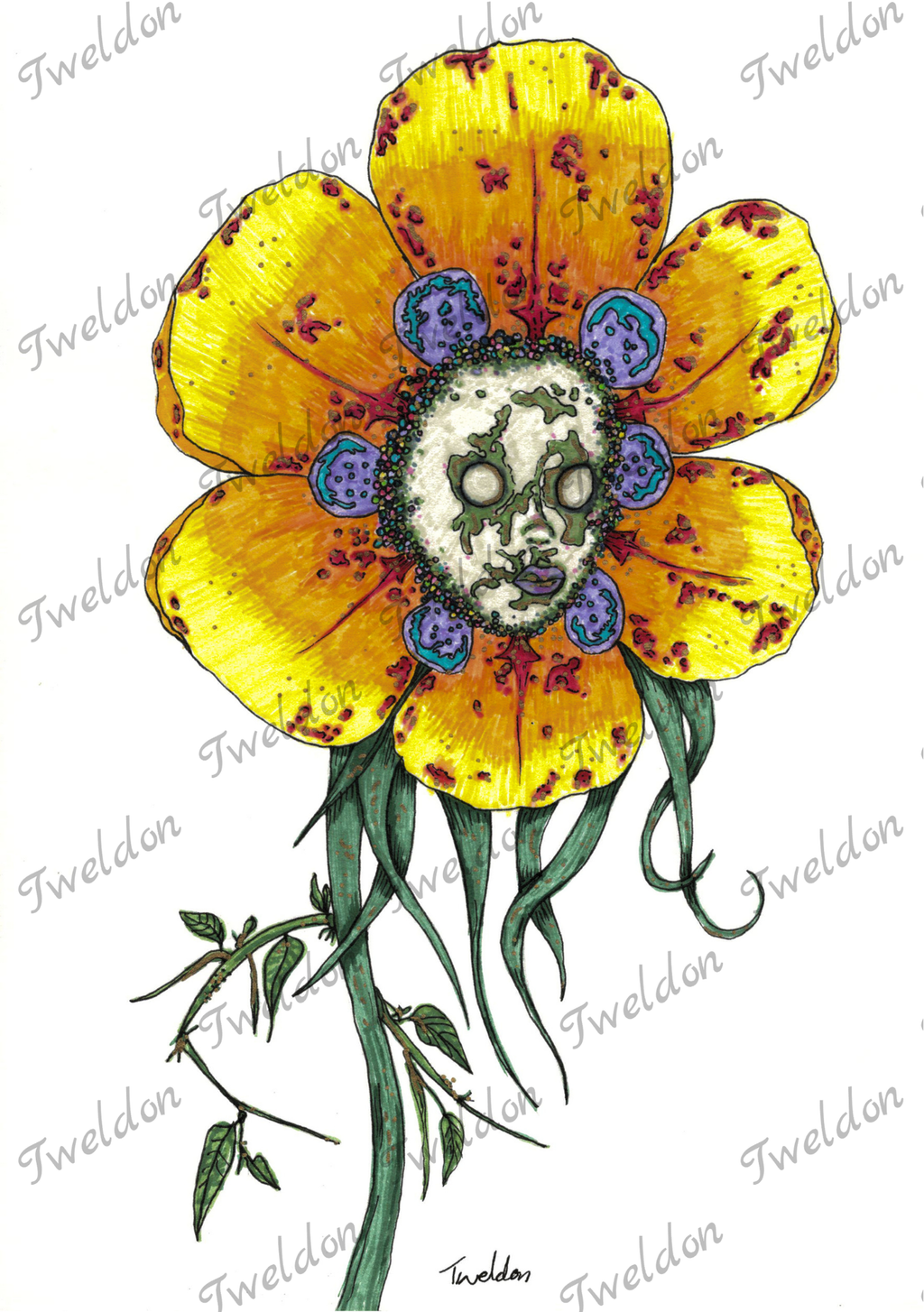 Miss Petals Art Print